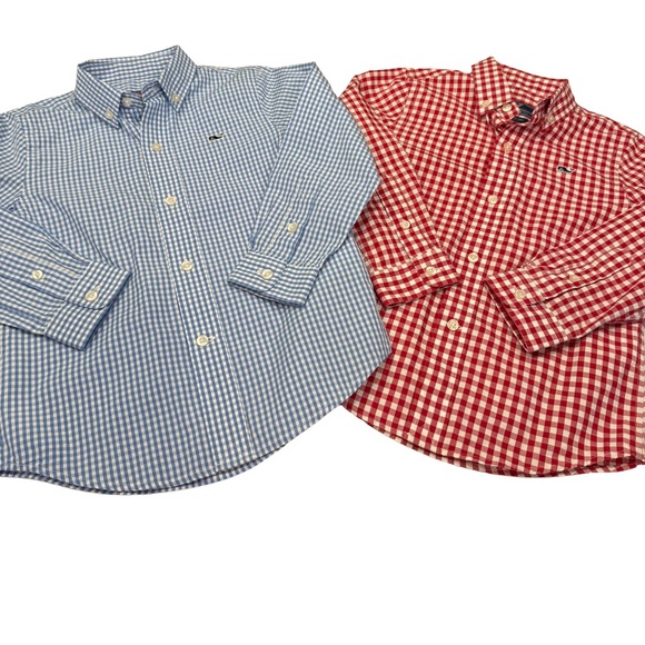 Vineyard Vines Set Of 2 Boys Button Down Check Shirts Size 4T - Picture 2 of 11